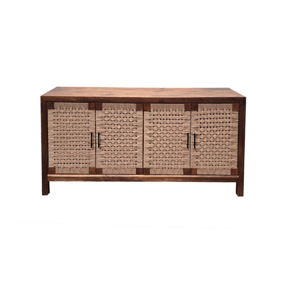 CREDENZA ACABADO DE MADERA Y PAJILLA