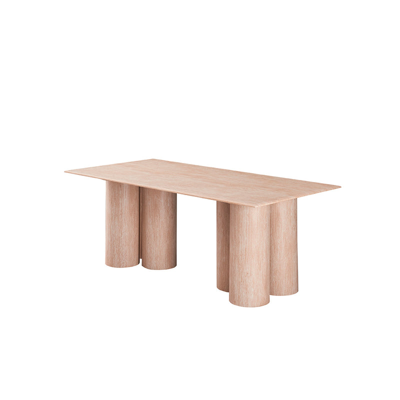 MESA DE COMEDOR CON TOPE DE MÁRMOL ARTIFICIAL Y BASE MDF