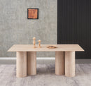 MESA DE COMEDOR CON TOPE DE MÁRMOL ARTIFICIAL Y BASE MDF