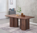 MESA DE COMEDOR CON TOPE LAMINADO EN MADERA Y BASE MDF