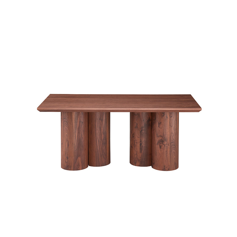 MESA DE COMEDOR CON TOPE LAMINADO EN MADERA Y BASE MDF