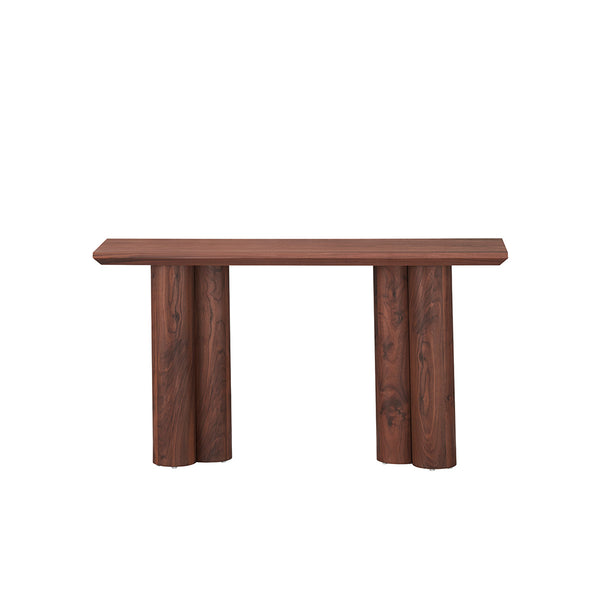 CONSOLA CON TOPE LAMINADO EN MADERA Y BASE MDF