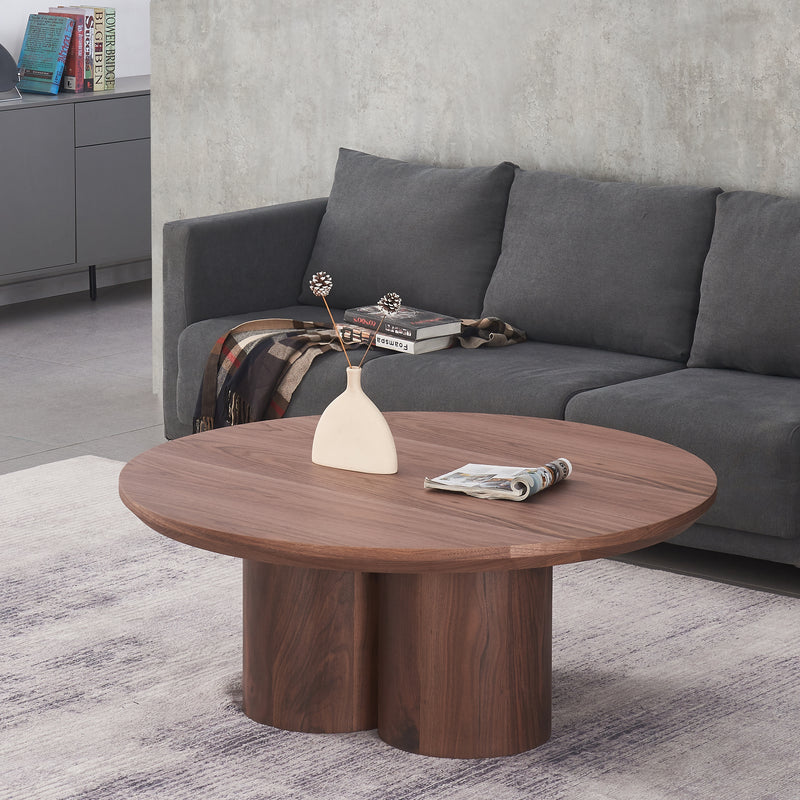 MESA DE CENTRO CON TOPE LAMINADO EN MADERA Y BASE MDF