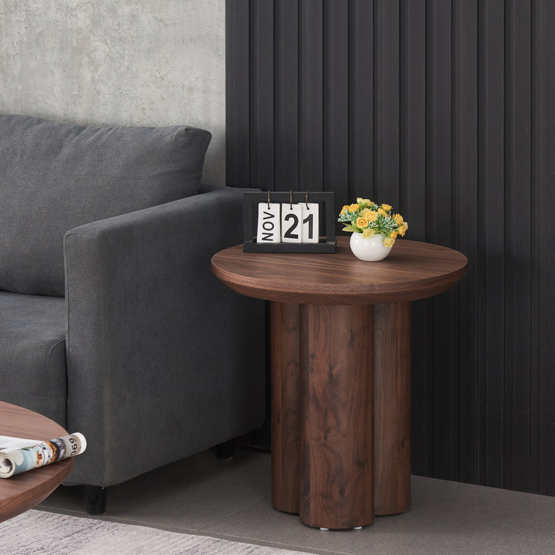 MESA LATERAL CON TOPE LAMINADO EN MADERA Y BASE MDF