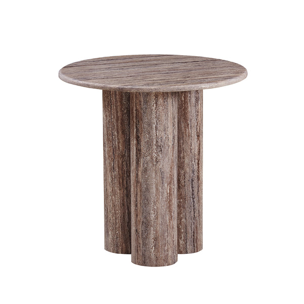 MESA LATERAL CON TOPE DE MÁRMOL ARTIFICIAL Y BASE MDF LAMINADA