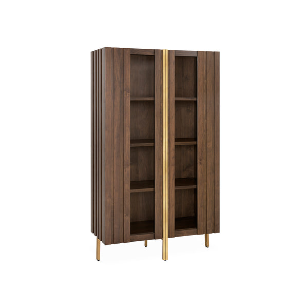 GABINETE JAZZ ACABADO EN MADERA Y PATAS DORADAS