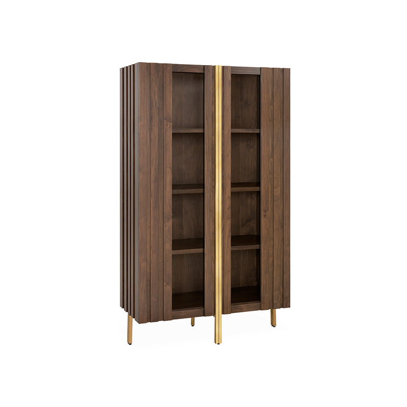 GABINETE JAZZ ACABADO EN MADERA Y PATAS DORADAS