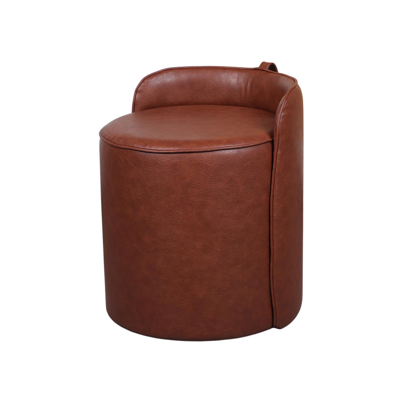 OTOMAN EN PIEL SINTETICA MARRON
