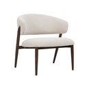 SILLA DE COMEDOR EN TELA BEIGE Y PATAS EN METAL ESTILO MADERA