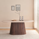 MESA DE COMEDOR CON TOPE DE MÁRMOL ARTIFICIAL Y BASE MDF