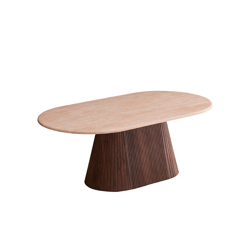 MESA DE CENTRO CON TOPE DE MÁRMOL ARTIFICIAL Y BASE MDF