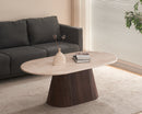 MESA DE CENTRO CON TOPE DE MÁRMOL ARTIFICIAL Y BASE MDF