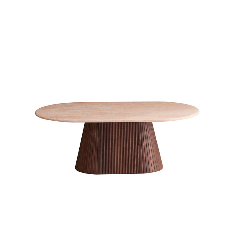 MESA DE CENTRO CON TOPE DE MÁRMOL ARTIFICIAL Y BASE MDF