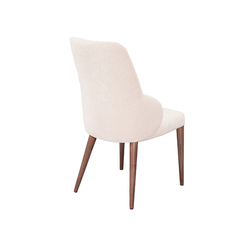 SILLAS DE COMEDOR EN TELA CREMA Y PATAS  EN MADERA DE FRESNO