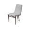 SILLA DE COMEDOR EN TELA GRIS Y PATAS EN  METAL