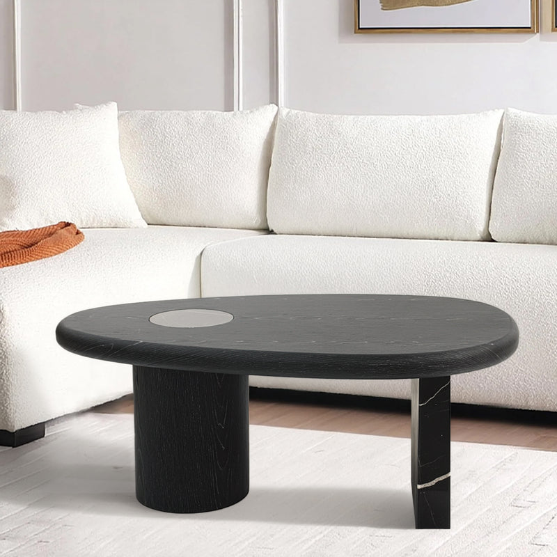 MESA DE CENTRO EN ACABADO MADERA NEGRA