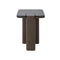 MESA LATERAL EN ACABADO MADERA Y TOPE ESTILO CERAMICA NEGRA
