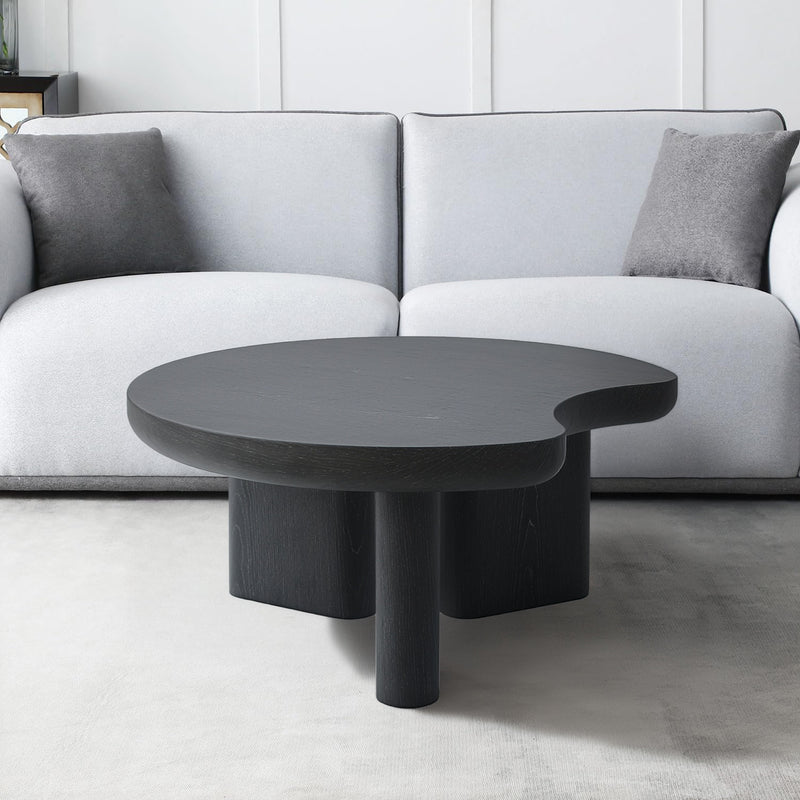 MESA DE CENTRO ACABADO DE MADERA NEGRA