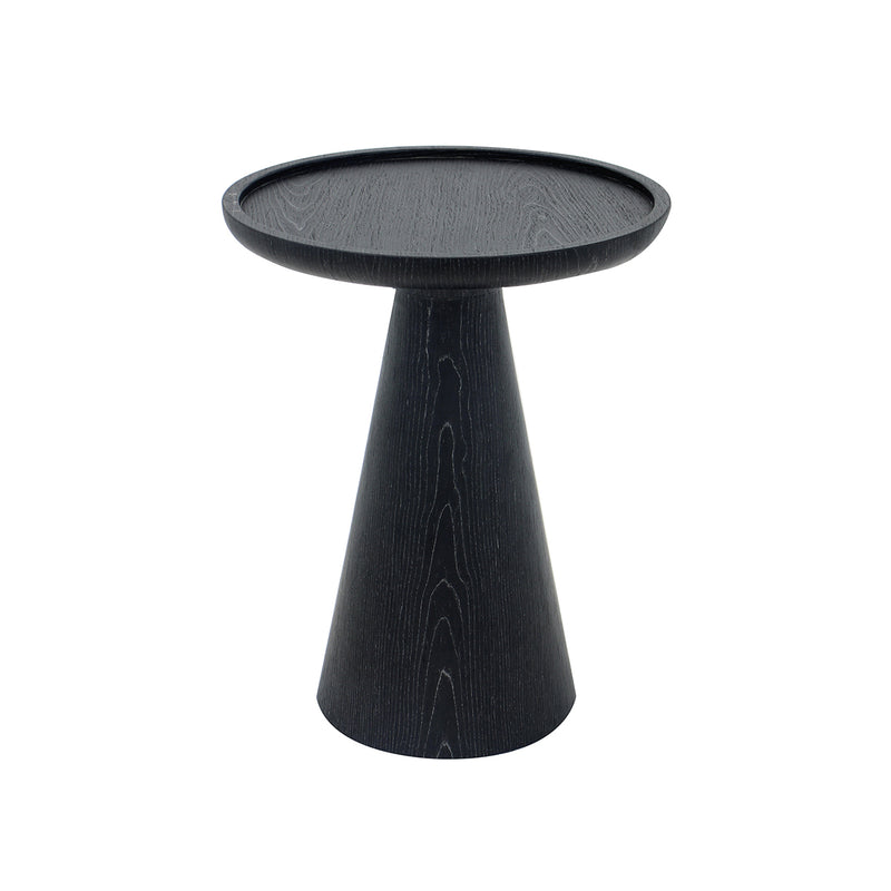 MESA LATERAL ACABADO DE MADERA NEGRA