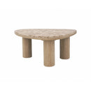 MESA LATERAL ACABADO DE MADERA CLARA Y FAUX MARBLE