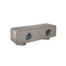 MESA DE TV ACABADO DE MADERA CLARA Y FAUX MARBLE