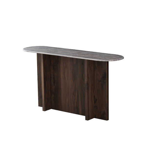 CONSOLA TOPE MARMOL ARTIFICIAL Y BASE MDF