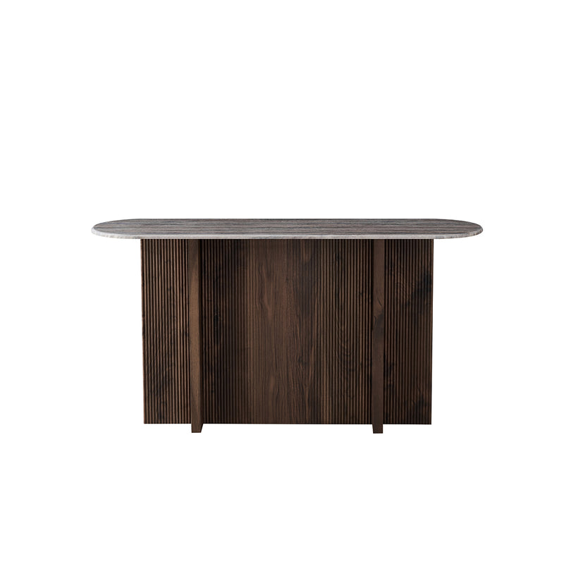 CONSOLA TOPE MARMOL ARTIFICIAL Y BASE MDF