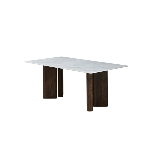 MESA DE COMEDOR CON TOPE DE MARMOL ARTIFICIAL Y BASE MDF