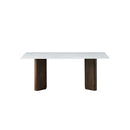 MESA DE COMEDOR CON TOPE DE MARMOL ARTIFICIAL Y BASE MDF