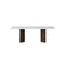 MESA DE COMEDOR TOPE DE MARMOL ARTIFICIAL Y BASE MDF