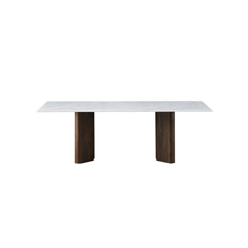 MESA DE COMEDOR TOPE DE MARMOL ARTIFICIAL Y BASE MDF