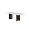 MESA DE COMEDOR TOPE DE MARMOL ARTIFICIAL Y BASE MDF