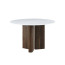 MESA DE COMEDOR TOPE DE MARMOL ARTIFICIAL Y BASE MDF