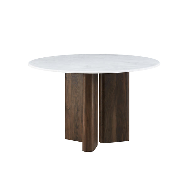 MESA DE COMEDOR TOPE DE MARMOL ARTIFICIAL Y BASE MDF