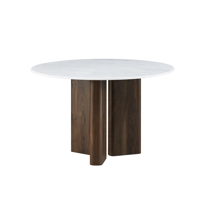 MESA DE COMEDOR TOPE DE MARMOL ARTIFICIAL Y BASE MDF
