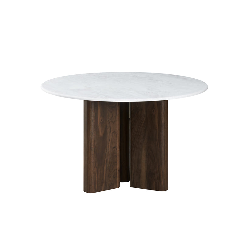 MESA DE COMEDOR TOPE DE MARMOL ARTIFICIAL Y BASE MDF