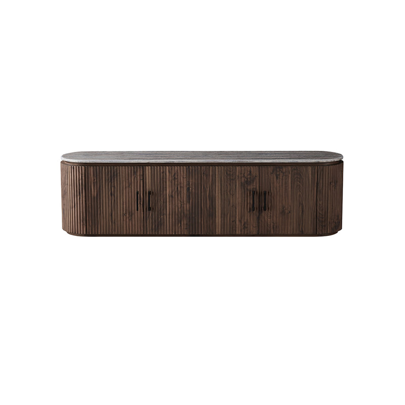 MESA DE TV TOPE DE MARMOL ARTIFICIAL Y BASE MDF