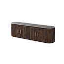 MESA DE TV TOPE DE MARMOL ARTIFICIAL Y BASE MDF