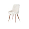 SILLA DE COMEDOR EN TELA BEIGE CLARO CON PATAS EFECTO MADERA