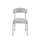 SILLA DE COMEDOR EN TELA BEIGE Y PATAS EN METAL OFF WHITE
