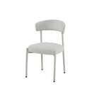 SILLA DE COMEDOR EN TELA BEIGE Y PATAS EN METAL OFF WHITE