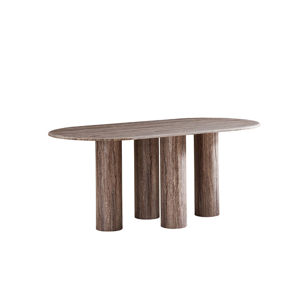 MESA DE COMEDOR TOPE DE MARMOL ARTIFICIAL Y BASE MDF LAMINADA DE MARMOL