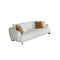 SOFA ESTACIONARIO DE ASIENTOS EN TELA BLANCA