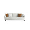 SOFA ESTACIONARIO DE ASIENTOS EN TELA BLANCA