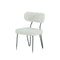 SILLA DE COMEDOR EN TELA BLANCA Y PATAS NEGRAS CON CASQUILLOS DORADOS