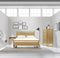 CAMA FULL INICIO COLOR MADERA NATURAL + MESITA DE NOCHE 2PCS