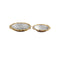 ***SET DE 2 BANDEJAS REDONDAS CON BORDE DE CADENA EN NIQUEL DORADO Y ALUMINIO