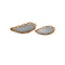 ***SET DE 2 BANDEJAS OVALADAS CON BORDE DE CADENA EN NIQUEL DORADO Y ALUMINIO
