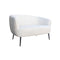 SOFA ESTACIONARIO DE DOS ASIENTOS EN TELA OFF WHITE Y GRIS DETRAS CON PATAS NEGRAS