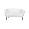 SOFA ESTACIONARIO DE DOS ASIENTOS EN TELA OFF WHITE Y GRIS DETRAS CON PATAS NEGRAS